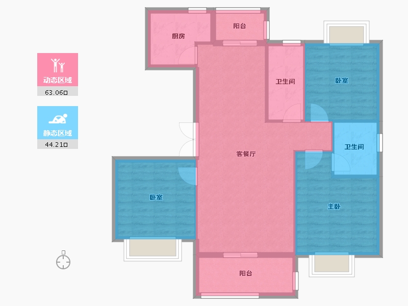 浙江省-衢州市-衢州市新湖牡丹园-97.60-户型库-动静分区