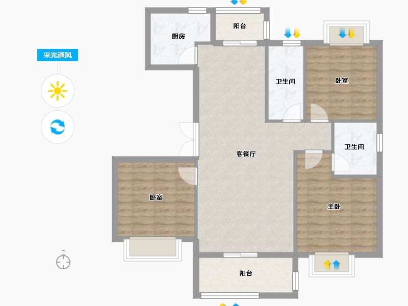 浙江省-衢州市-衢州市新湖牡丹园-97.60-户型库-采光通风