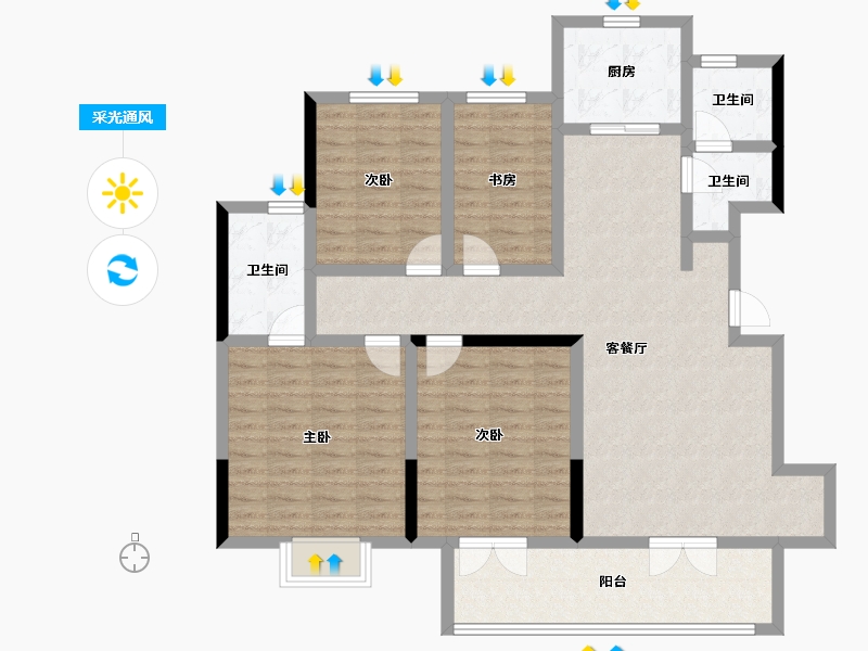 山东省-济宁市-微山悦达广场-117.60-户型库-采光通风