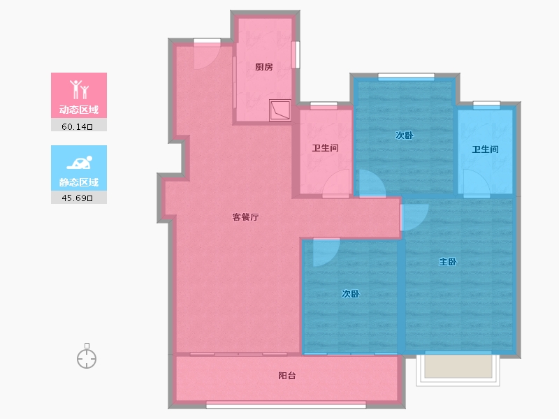 浙江省-宁波市-中海·江湾樾-96.00-户型库-动静分区