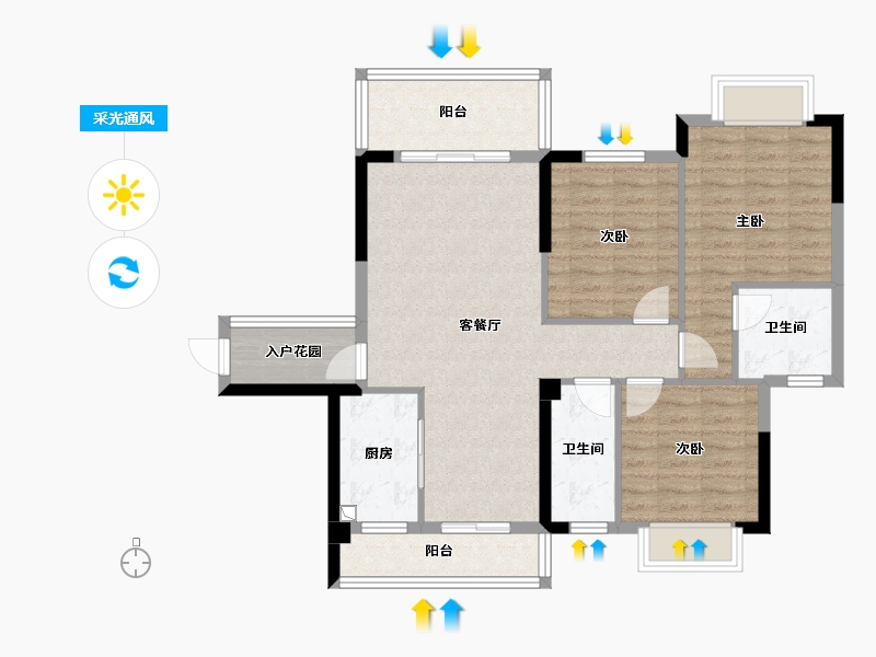 广西壮族自治区-梧州市-凯莱名邦学府-91.50-户型库-采光通风