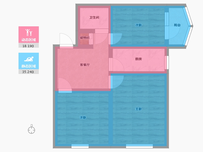 北京-北京市-安外大街3号院-45.00-户型库-动静分区