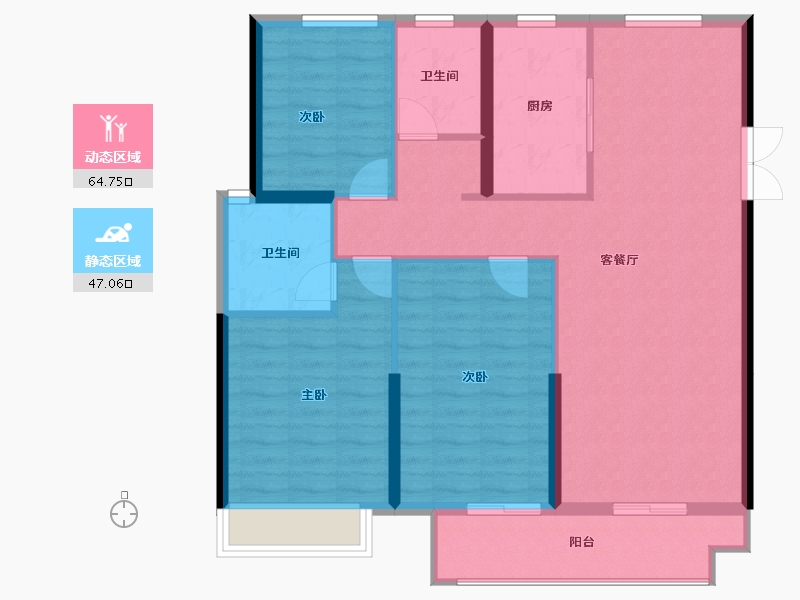 浙江省-杭州市-融泽府-140.00-户型库-动静分区