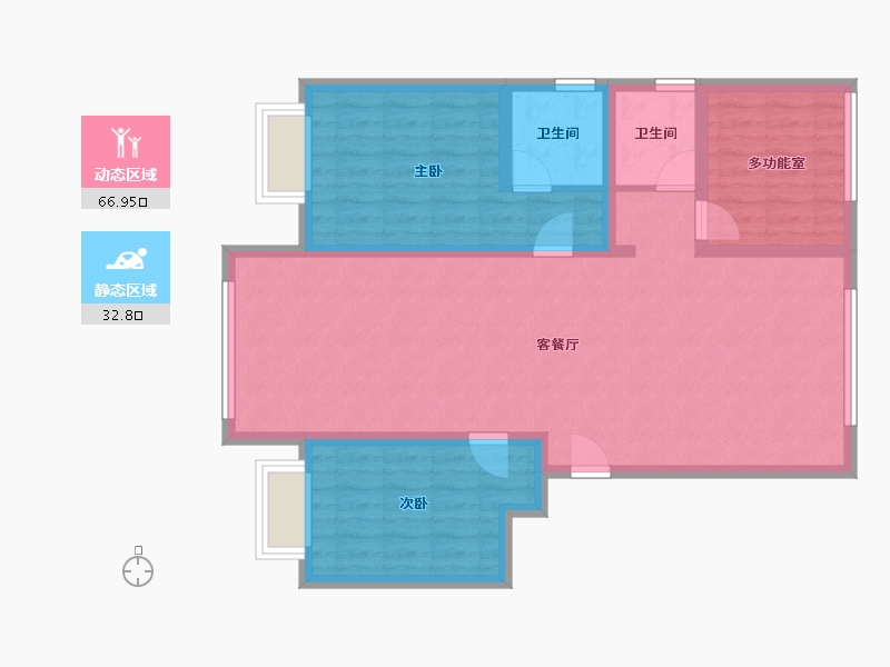 河北省-唐山市-碧桂园遵府-二期-104.35-户型库-动静分区