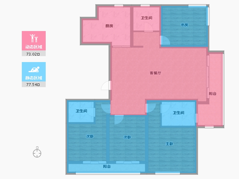 浙江省-金华市-香溪裕园-145.14-户型库-动静分区