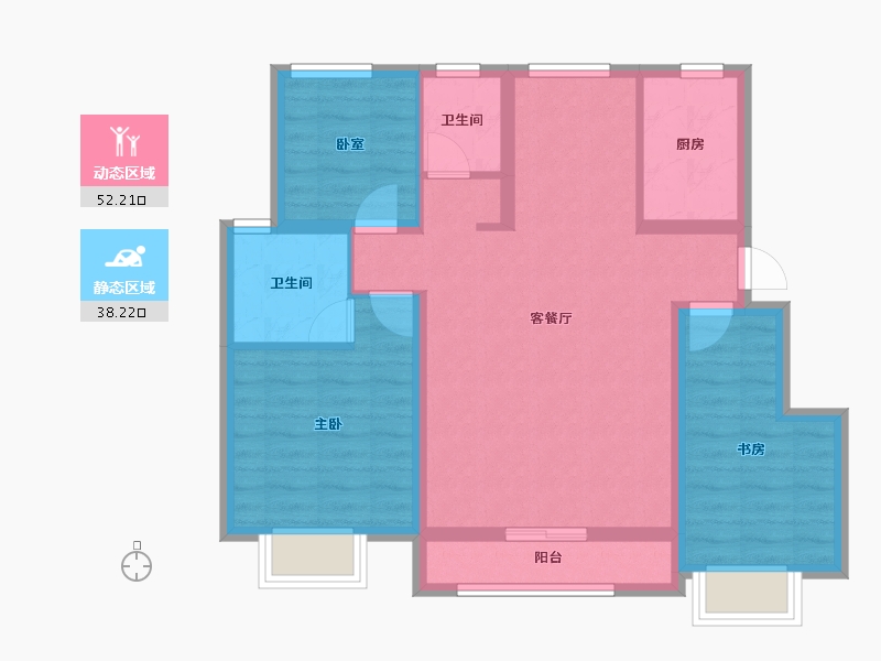 天津-天津市-春晖书院-91.00-户型库-动静分区