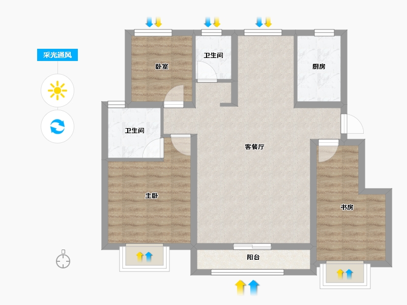 天津-天津市-春晖书院-91.00-户型库-采光通风