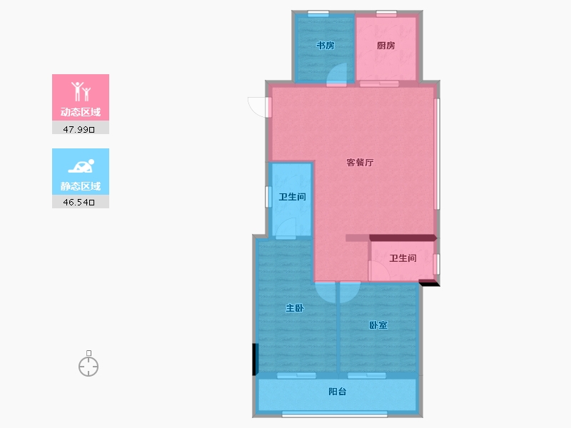 浙江省-杭州市-蓝城琉翠轩-85.48-户型库-动静分区