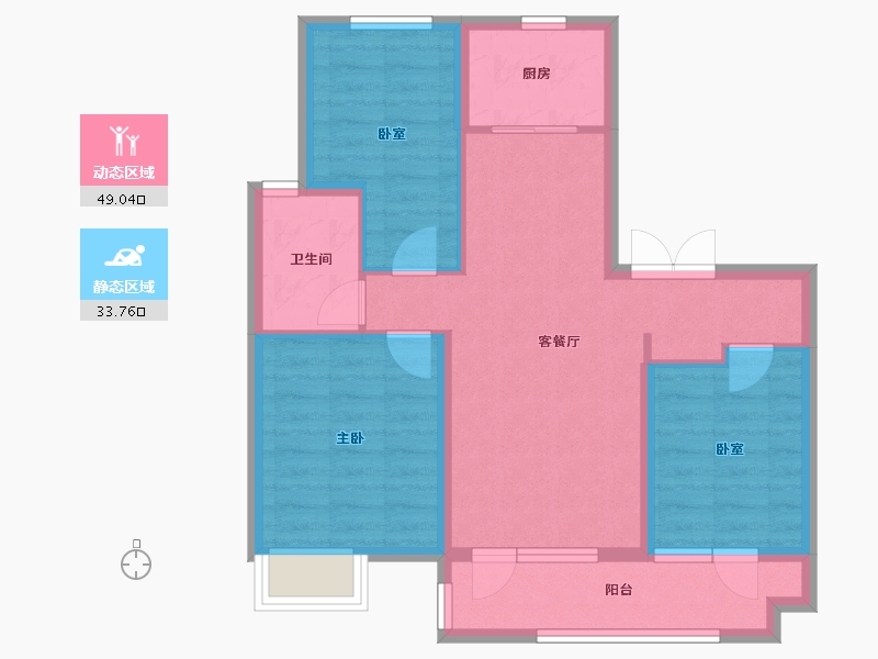 河北省-廊坊市-云溪书院-73.52-户型库-动静分区