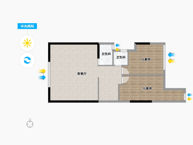 福建省-漳州市-碧湖印象-76.80-户型库-采光通风