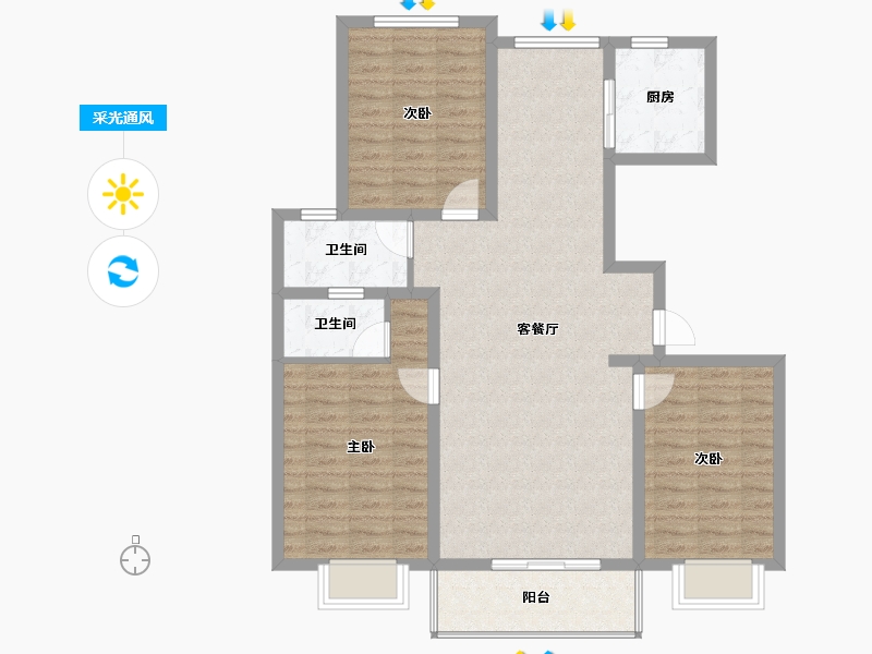 河北省-衡水市-锦绣华府-112.00-户型库-采光通风