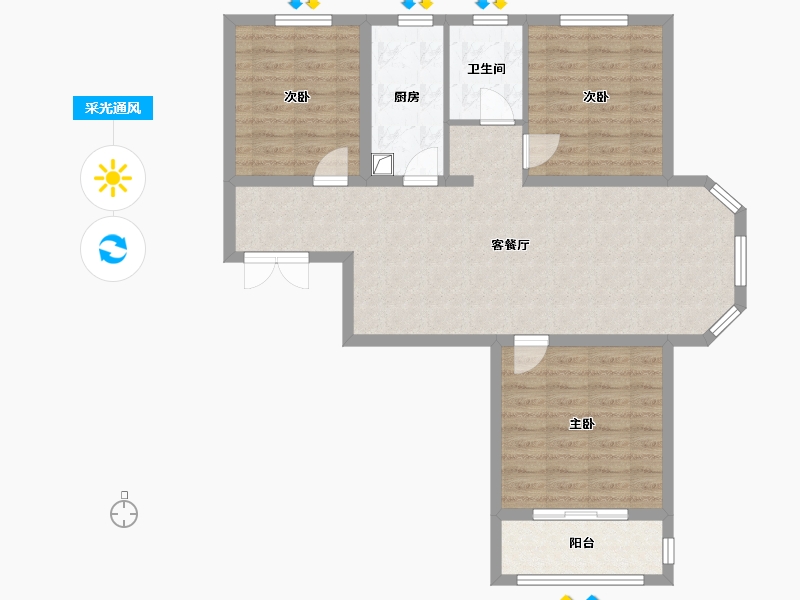 河北省-石家庄市-国仕山-92.80-户型库-采光通风