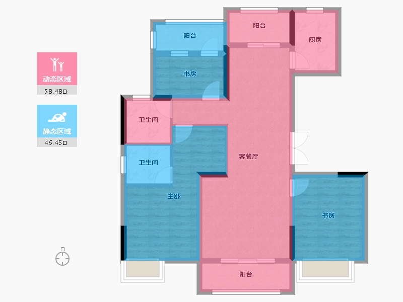 河南省-南阳市-邓州东正颐和府-100.00-户型库-动静分区