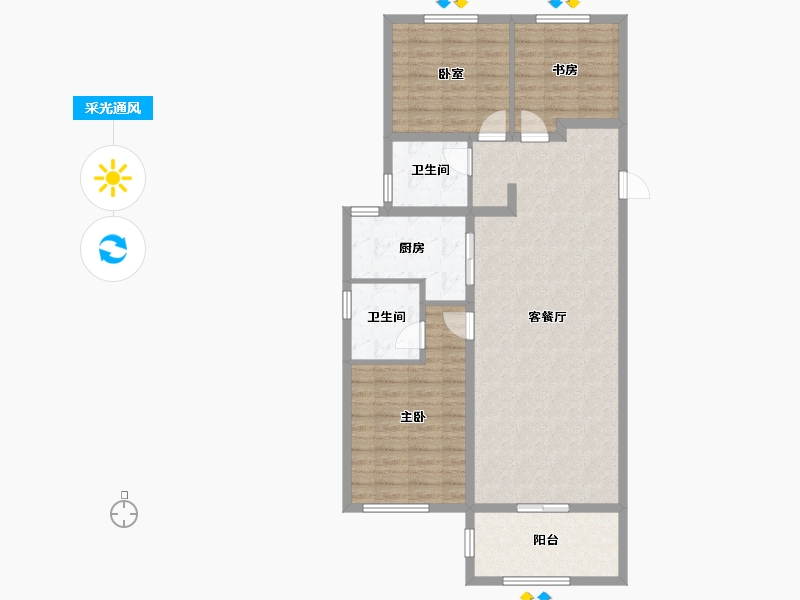 山西省-临汾市-天悦府-101.74-户型库-采光通风