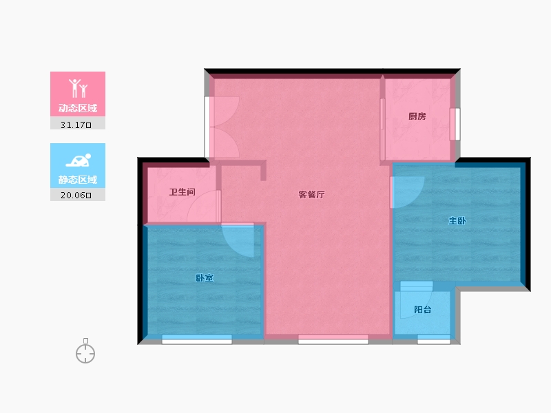 云南省-昆明市-润城学府公馆-46.23-户型库-动静分区