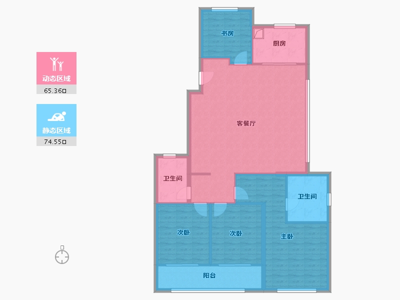 浙江省-宁波市-中海·江湾樾-128.01-户型库-动静分区