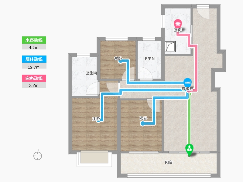 浙江省-宁波市-中海·江湾樾-84.00-户型库-动静线