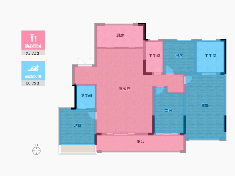 浙江省-杭州市-安樾杭璟府-157.71-户型库-动静分区