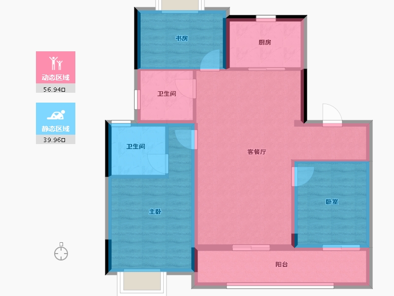 江苏省-南京市-华润置地·观云润府-86.76-户型库-动静分区