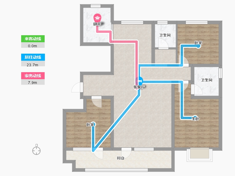 山东省-滨州市-丽景百合花园-107.61-户型库-动静线