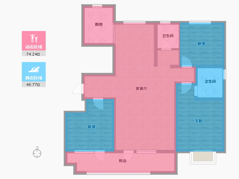 山东省-滨州市-丽景百合花园-107.61-户型库-动静分区