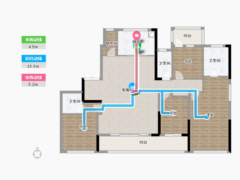 浙江省-杭州市-颂映传麒府-164.00-户型库-动静线