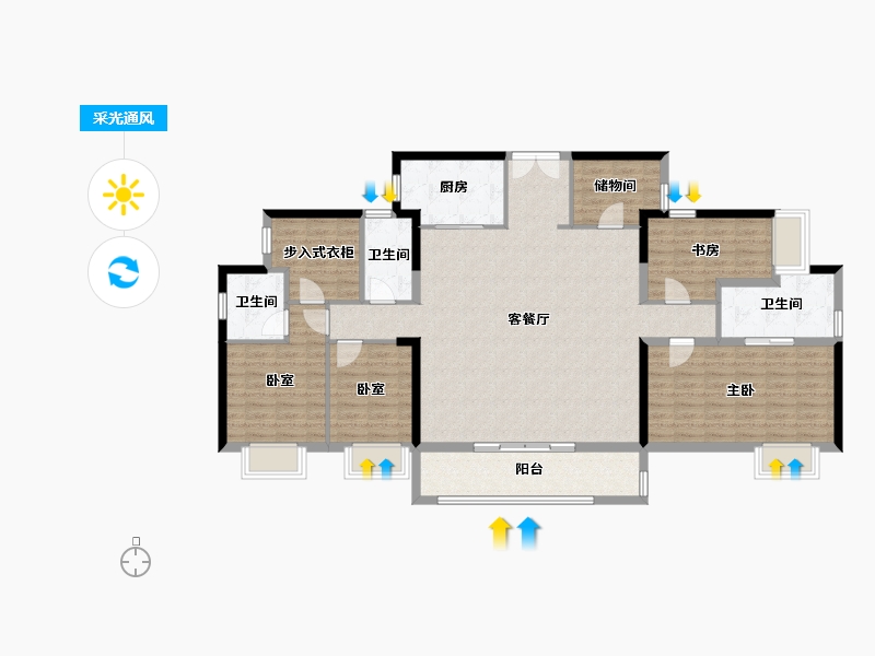 广东省-东莞市-金众柏悦公馆-143.00-户型库-采光通风