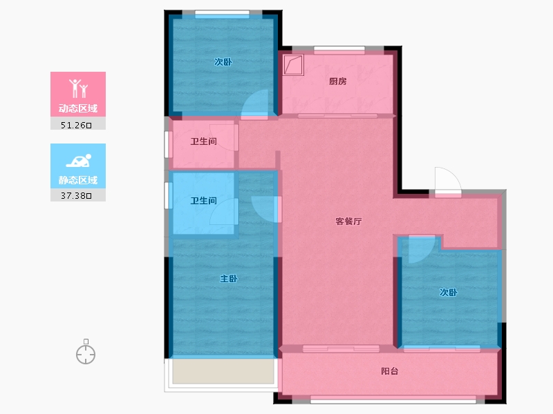 山东省-济南市-城投绿城理想之城-78.76-户型库-动静分区