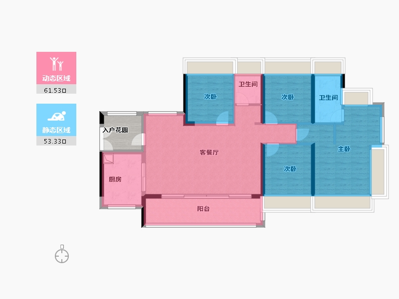 广东省-佛山市-电建地产·岭南华曦府-108.00-户型库-动静分区