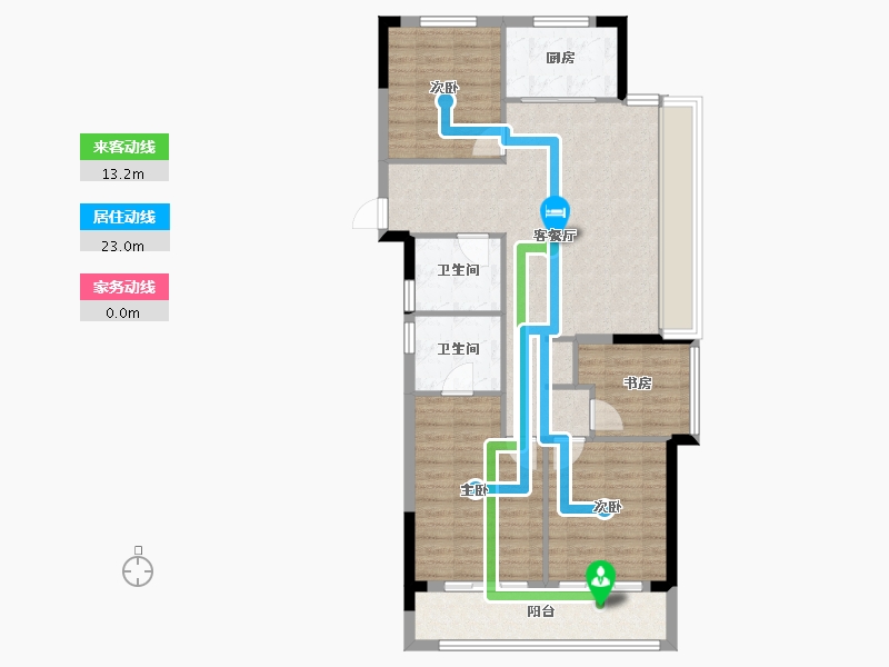 浙江省-杭州市-绿城宸岸印月-95.52-户型库-动静线