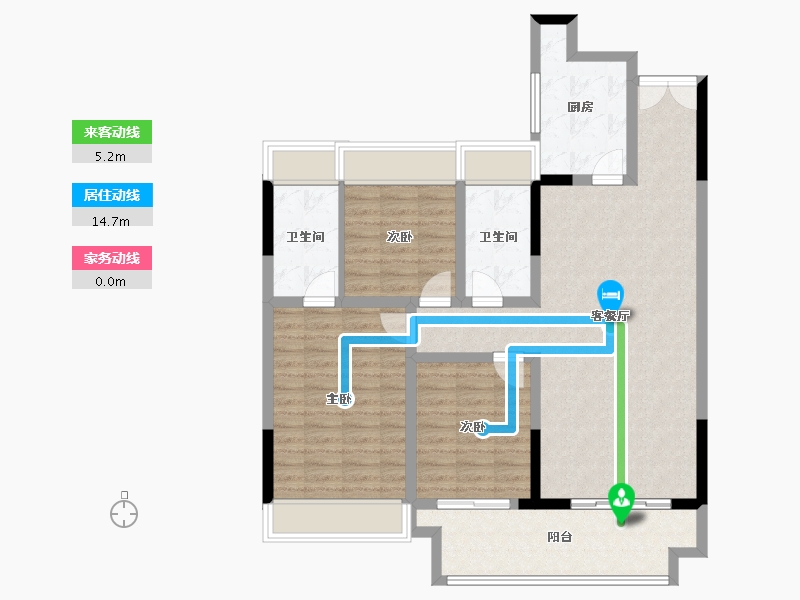 河南省-驻马店市-富驿·金科贵府-104.80-户型库-动静线