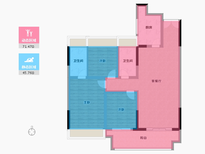 河南省-驻马店市-富驿·金科贵府-104.80-户型库-动静分区