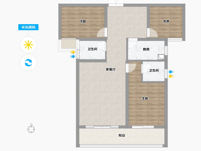 河南省-洛阳市-中弘卓越城-80.00-户型库-采光通风