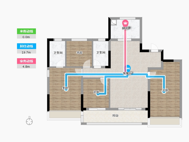 浙江省-杭州市-颂映传麒府-115.99-户型库-动静线