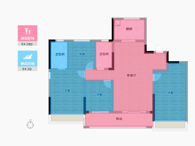 浙江省-杭州市-颂映传麒府-115.99-户型库-动静分区