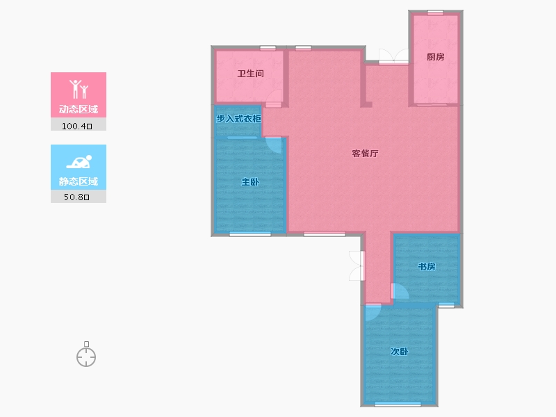 新疆维吾尔自治区-伊犁哈萨克自治州-十里风荷小区-160.80-户型库-动静分区