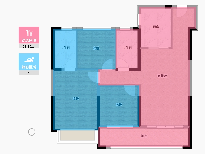 山东省-济南市-城投绿城理想之城-82.29-户型库-动静分区