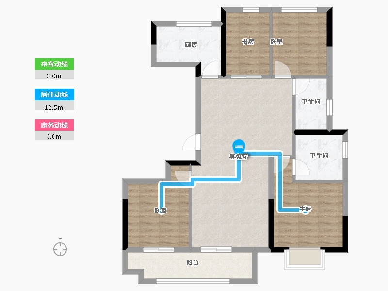 浙江省-嘉兴市-绿城滨河鸣翠府-93.92-户型库-动静线