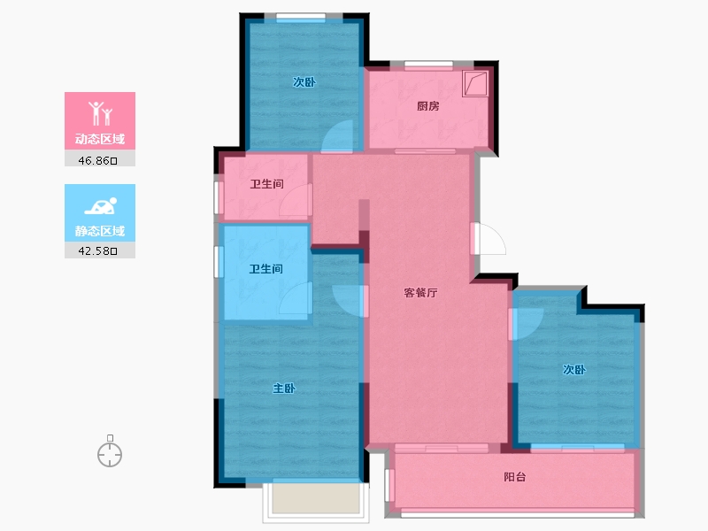 浙江省-宁波市-君安里-79.48-户型库-动静分区