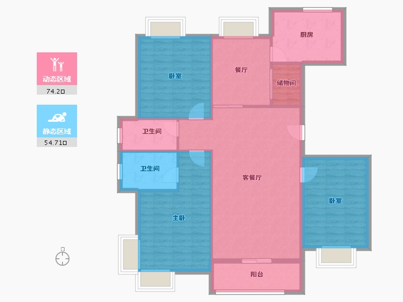 山东省-济南市-鲁铁花样年华-170.00-户型库-动静分区