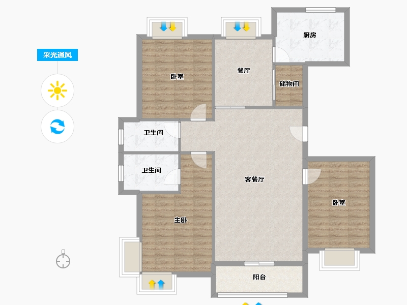 山东省-济南市-鲁铁花样年华-170.00-户型库-采光通风