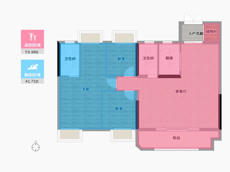 江西省-赣州市-滨江云宸山河项目部-108.00-户型库-动静分区