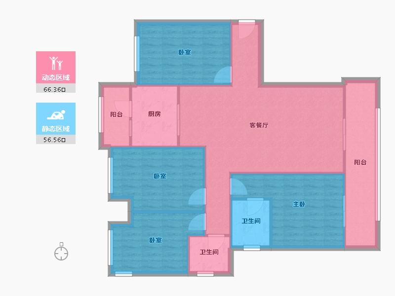 重庆-重庆市-中国铁建东林道销售中心-108.32-户型库-动静分区