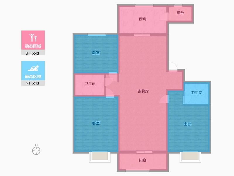 山西省-忻州市-康泰园-134.36-户型库-动静分区