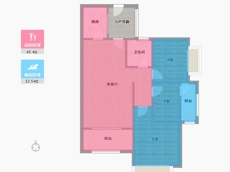 四川省-成都市-喜悦美麓-74.18-户型库-动静分区