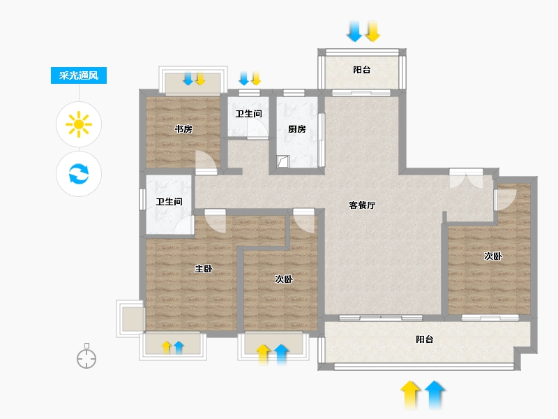 河南省-驻马店市-深宇百盛园-119.58-户型库-采光通风