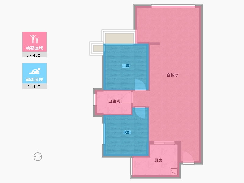 湖北省-宜昌市-天玺-70.40-户型库-动静分区