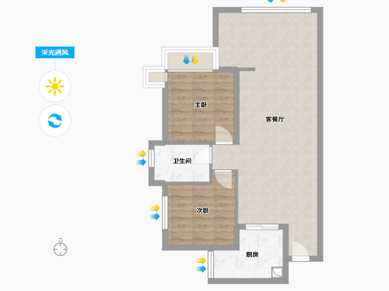 湖北省-宜昌市-天玺-70.40-户型库-采光通风