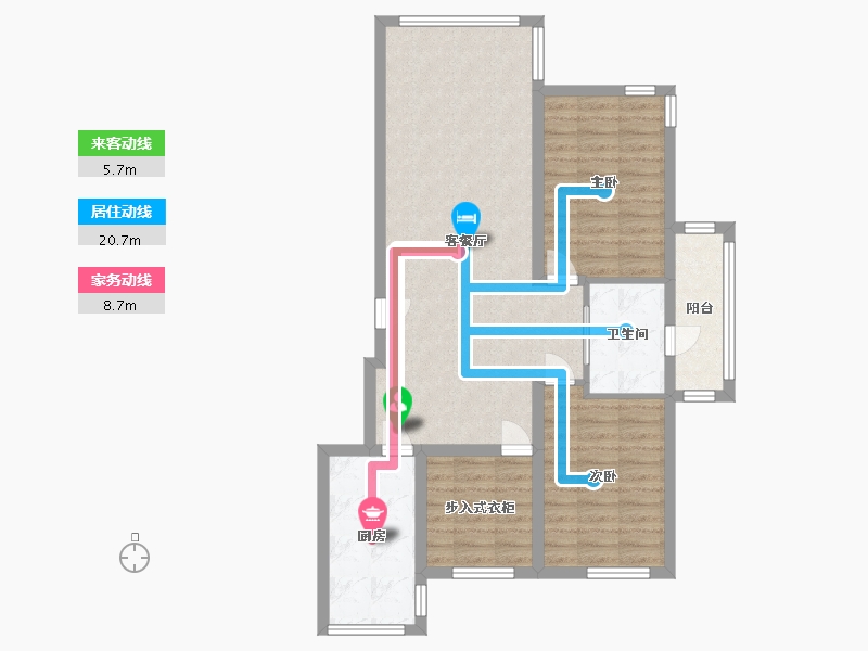 辽宁省-铁岭市-永城时代精品家居-B座-84.80-户型库-动静线