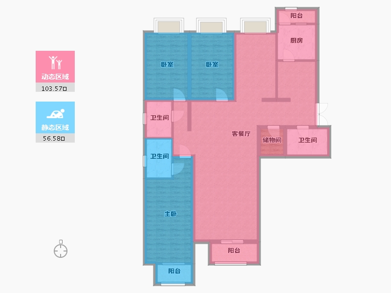 北京-北京市-富力城-C区-143.50-户型库-动静分区